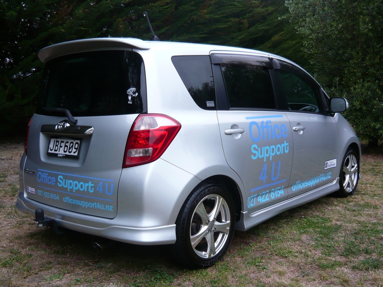 Silver Toyota car branded with Office Support 4 U
